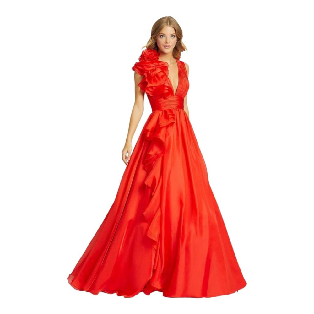 Mac Duggal Red One Shoulder Dress